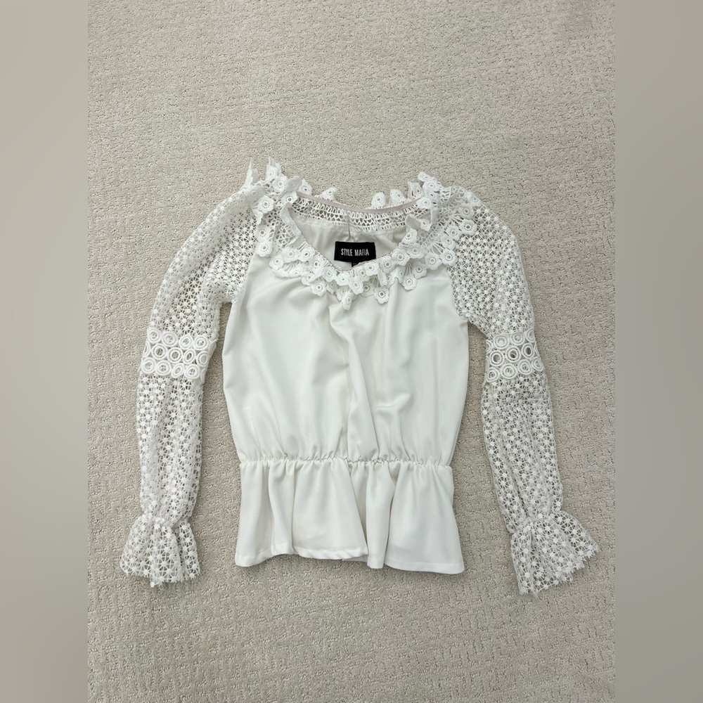 Style Mafia Off the Shoulder White Floral Top Shirt